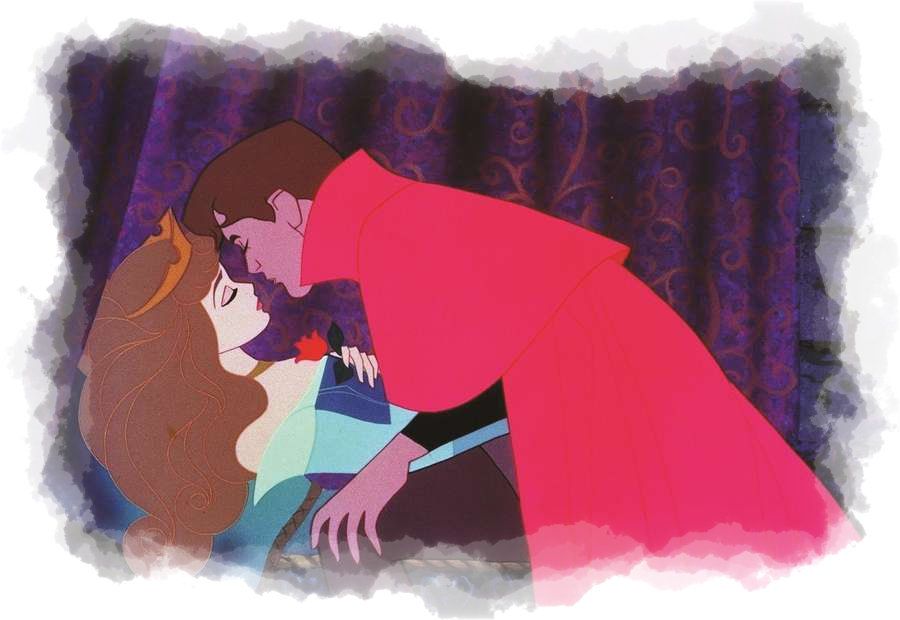 Beso de la bella durmiente y el principe